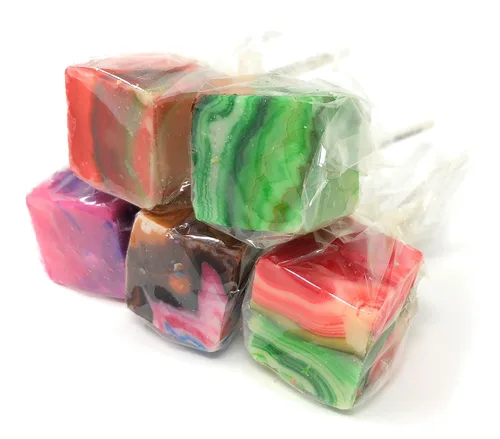 Vista 16 de Chupetas de Caramelo Duro en Cubo: Paquete de Chupetas con Sabor Envueltas Individualmente por Espeez - Paletas Cuadradas de Fiesta Estilo Antiguo