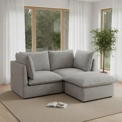 Vista 29 de Sofás modulares de 69.2 pulgadas para sala de estar, respaldo alto impermeable, sofá modular con relleno de plumón, sofá biplaza convertible