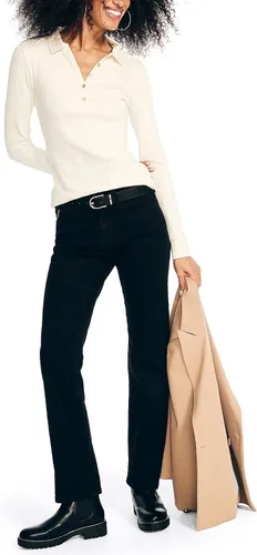 Vista 4 de Nautica Polo acanalado de manga larga para mujer