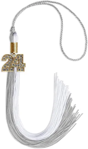 Vista 197 de Endea Graduation Borla de doble color con dije dorado (negro/oro brillante, 2022)