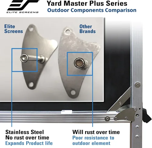 Vista 5 de Elite Screens Yard Master Plus, pantalla de proyector portátil ajustable con ajuste de altura 16:9 de 250 pulgadas, proyección frontal de cine 4K HD