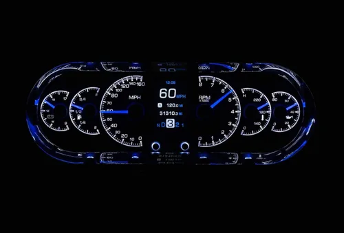 Vista 8 de Dakota Digital Kit de sistema de manómetros analógicos ovalados empotrables universales negro HDX-2018-K