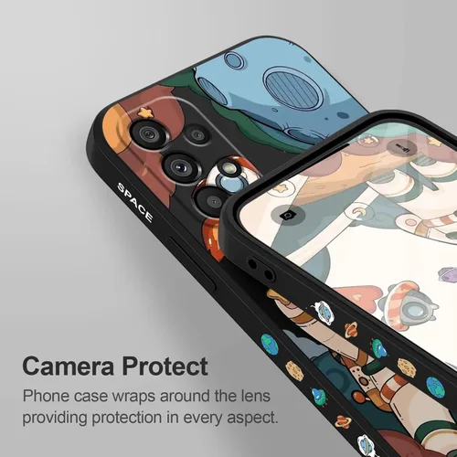 Vista 5 de LEECG Funda protectora de silicona suave para Samsung Galaxy A53 5G, diseño creativo lateral para Samsung A53 5G, negro astronauta