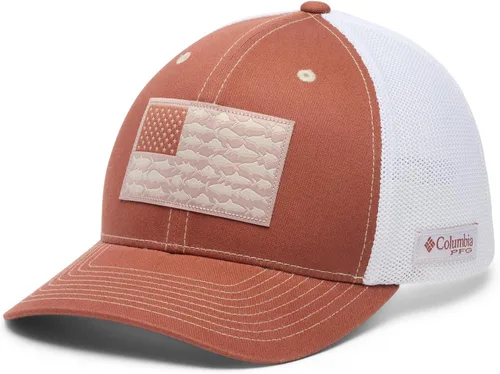 Vista 147 de Columbia Gorra de bola de malla Bandera antigua de malva/blanco/pescado