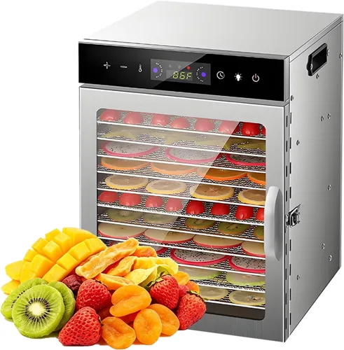 Vista 10 de Food Dehydrator Machine 6-18 Stainless Steel Trays Meat Dehydrator 10Trays