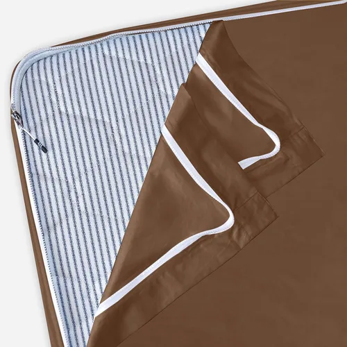 Vista 27 de Twin Zip Sheet 39x75-3 Piece Full Size Zipper Fitted Sheet - 1 Base & 2 Top Sheet - 1200TC 100% Cotton Breathable & Cooling - Fits 15" Deep Pockets