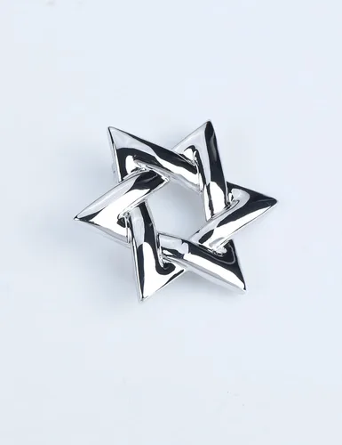 Vista 4 de Broche de estrella de David con diamantes de imitación y estrella de David, broche de solapa espiritual