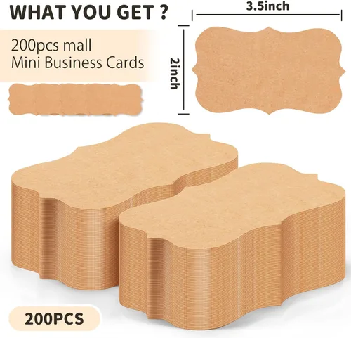 Vista 2 de Yexiya 200 piezas de tarjetas de índice en blanco impresas de papel kraft, tarjetas de notas multicolores para negocios, tarjetas flash de papel