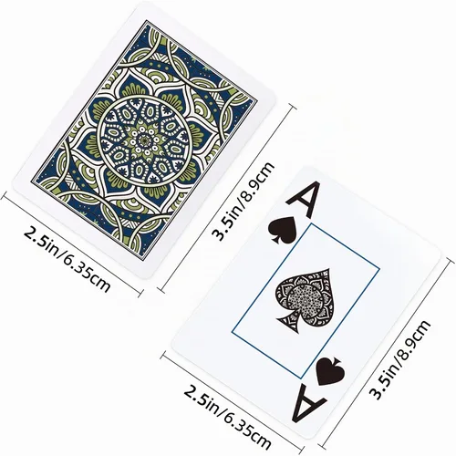 Vista 5 de Juego de cartas de plástico, paquete de 2 cartas impermeables, 2 barajas