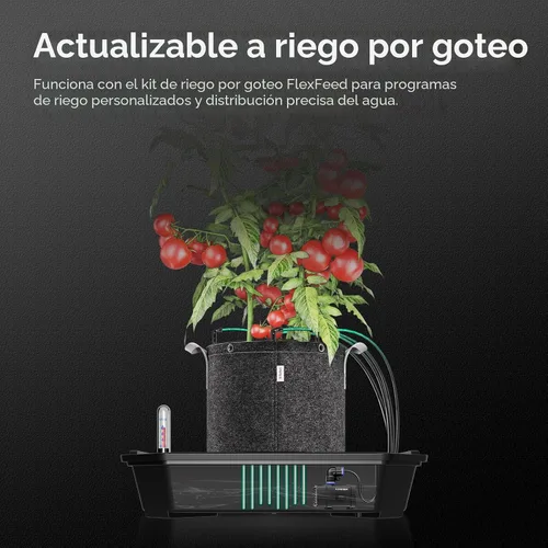 Vista 8 de VIVOSUN Paquete de 4 Macetas de Autoriego FlexFeed, Base de Maceta de Tela con Riego Automático con Medidor de Agua y Ventana de Mantenimiento