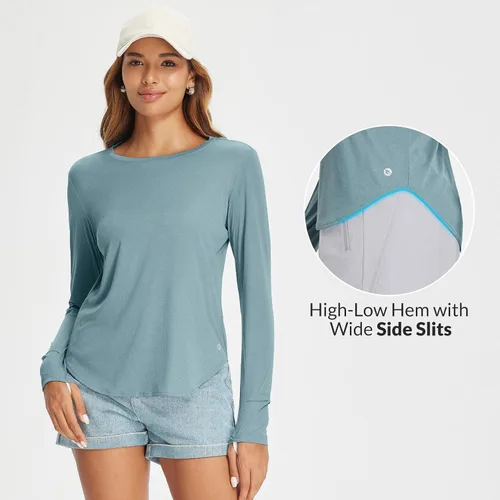 Vista 78 de BALEAF - Camisetas de sol de manga larga para mujer, con FPU 50+, para senderismo, ligeras, de secado rápido, protección contra rayos ultravioleta