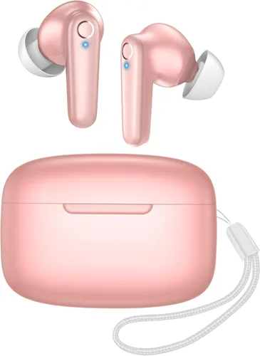 Vista 9 de Redpepper - Auriculares inalámbricos Bluetooth 5.3 60H de tiempo de uso. Auriculares con graves profundos y llamada clara. Con micrófono Negro