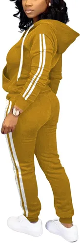 Vista 3 de TOPSRANI Conjunto deportivo de dos piezas para mujer, conjunto de sudadera con capucha a juego