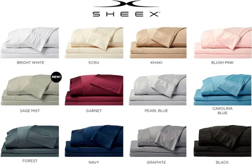 Vista 8 de SHEEX Juego de sábanas Original Performance con 2 fundas de almohada, tela ultra suave que ventila mejor que el algodón