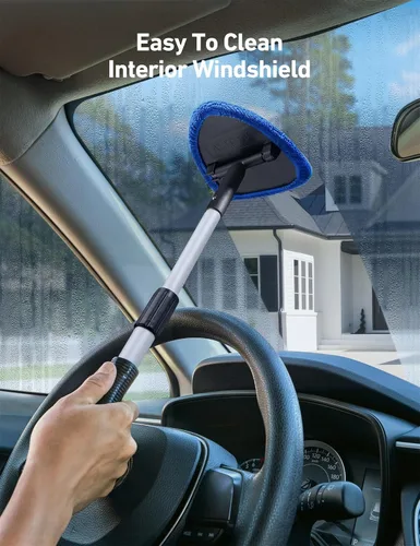 Vista 6 de AstroAI - Limpiador de parabrisas, limpiador de microfibra para ventanas de automóviles con 4 almohadillas de microfibra reutilizables, lavables