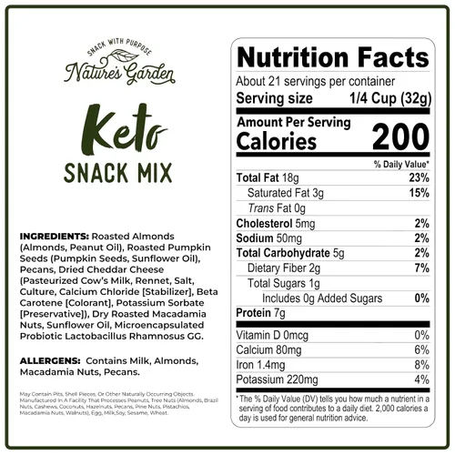 Vista 2 de Nature's Garden Keto Snack Mix - Bolas de queso probiótico de 24 onzas