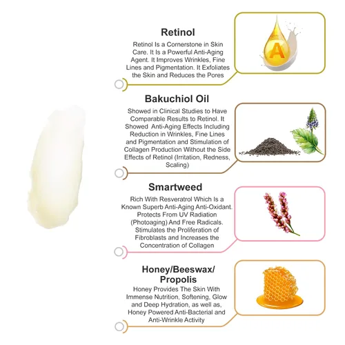 Vista 2 de Fuente de la juventud - Bálsamo de fusión restaurador extra fuerte, potente combinación de retinol, aceite de bakuchiol y resveratrol. Nutrición