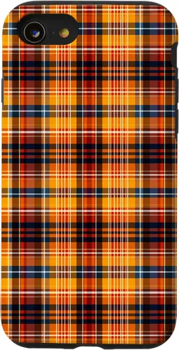 Vista 18 de Tartan Fall Plaid Halloween Orange Black Thanksgiving Autum Case for iPhone 16