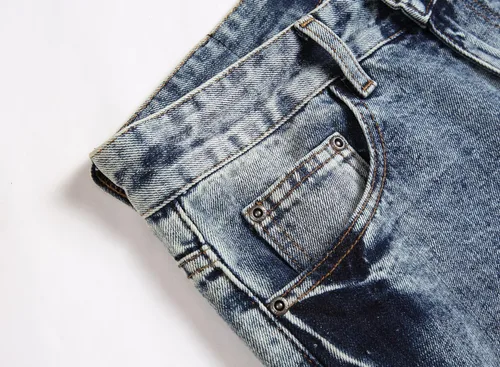 Vista 6 de OIIIO Pantalón vaquero de pierna recta rasgados para hombre