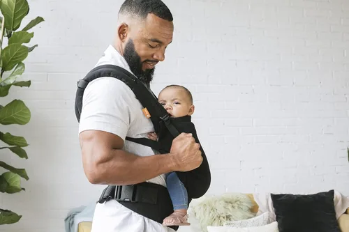 Vista 2 de Baby Tula Portabebés estándar de malla costera para recién nacidos a niños pequeños, ajustable y ergonómico con múltiples posiciones de transporte