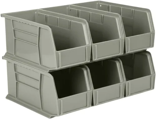 Vista 23 de HE HUDSON EXCHANGE Cubo de almacenamiento apilable de plástico de 11" x 5.5" x 5", amarillo