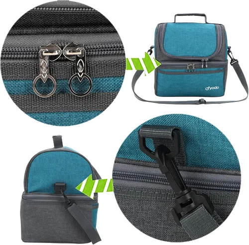 Vista 4 de yodo Bolsa de almuerzo grande de lujo de doble capa para mujeres y hombres adultos, ideal para la playa, picnic, viaje por carretera, preparación