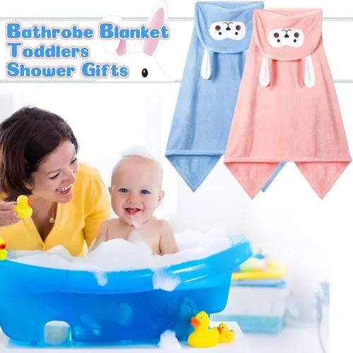 Vista 7 de Kenning Paquete de 4 toallas de baño con capucha de 28 x 55 pulgadas, toallas de baño para niños pequeños con capucha, toalla de baño con capucha