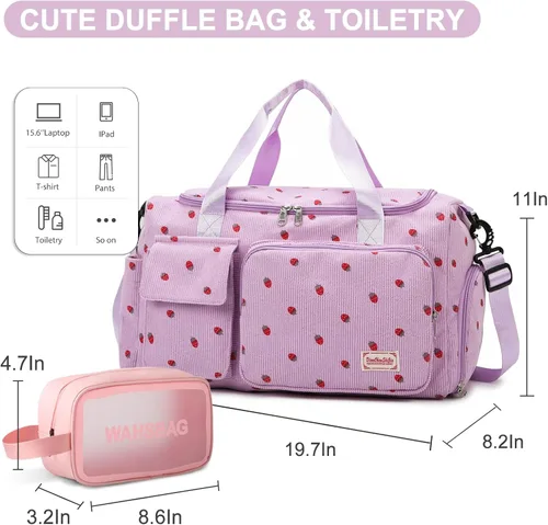Vista 231 de Pequeña bolsa de gimnasio para mujer, bolsa de viaje con compartimento para zapatos