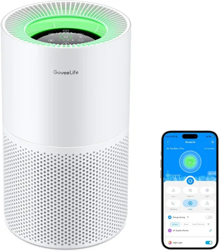Vista 11 de GoveeLife Purificadores de aire para el hogar, purificador de aire inteligente para habitaciones grandes con aplicación y control Alexa, cubre hasta