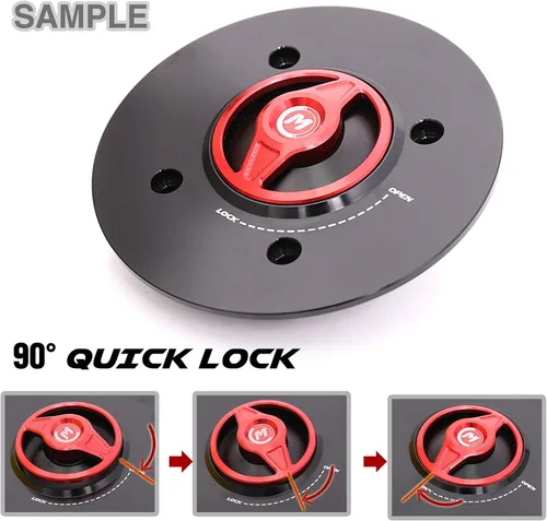 Vista 4 de Tapa de combustible de gas de liberación rápida CNC verde FCV compatible con KLE300 17-19 Z900 ABS 17-19 Z650 17-19 Ninja 400 18+ 2019 2020
