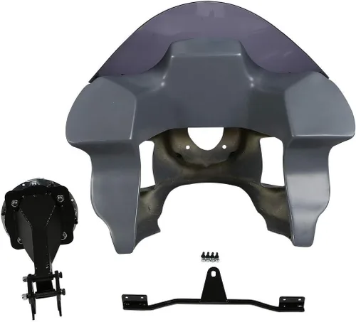 Vista 3 de TCT-MOTORPARTS 7" Cobertura de carenado delantero superior, parabrisas, faro con kits de montaje para Harley Dyna Street Bob, Low Rider, FXR