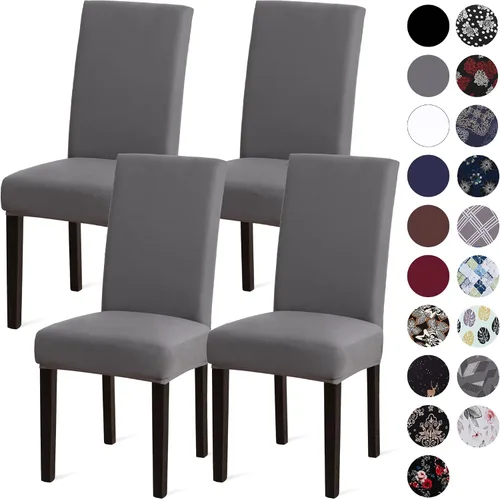 Vista 40 de Sufdari Juego de 2 fundas para sillas de comedor, fundas para sillas de cocina, fundas para sillas Parsons, protectores de sillas de elastano