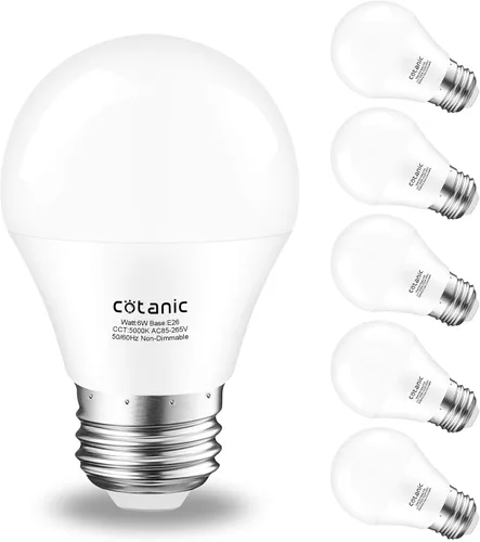 Vista 8 de Cotanic Bombillas para ventilador de techo de 2700 K, blanco cálido, bombilla LED A15 E26 base de tornillo mediano, bombilla pequeña de 6 W