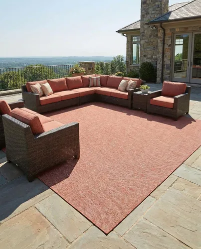 Vista 55 de Rugs.com Outdoor Solid Collection - Alfombra de pelo plano beige de 2 x 3 pulgadas, perfecta para entradas, cocinas, rincones de desayuno, piezas