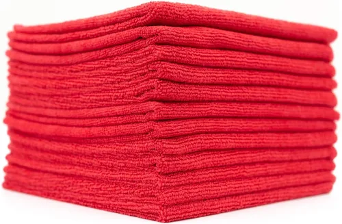 Vista 11 de (Paquete de 12) 16" x 16" toallas de limpieza de microfibra de grado comercial para usos múltiples, altamente absorbentes, sin pelusa, sin manchas