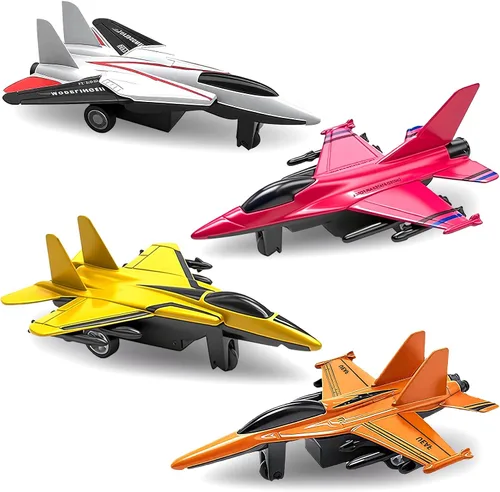 Vista 8 de Juguetes de Avión, Avión de Metal con Retroceso para Niños y Niñas de 3 4 5 6 7 Años, Modelos de Aviones Die Cast, Vehículos de Juego para Niños