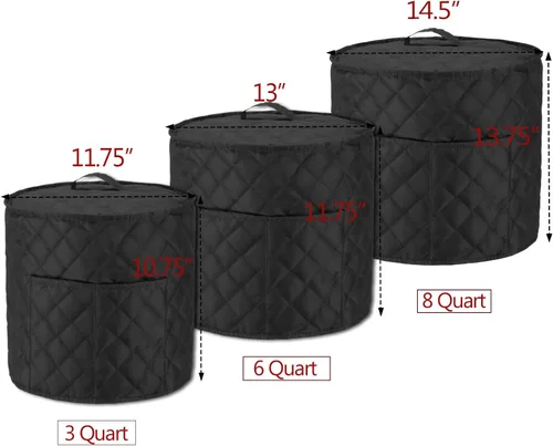 Vista 6 de LUXJA Cubierta antipolvo compatible con olla instantánea de 6 cuartos de galón, funda de tela con bolsillos para olla instantánea