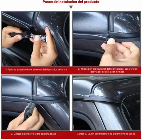 Vista 6 de JeCar - Diversor de lluvia de tapa dura, de plástico ABS, para Jeep Wrangler 2018-2020 JL JLU y 2020 Jeep Gladiator JT, 1 par