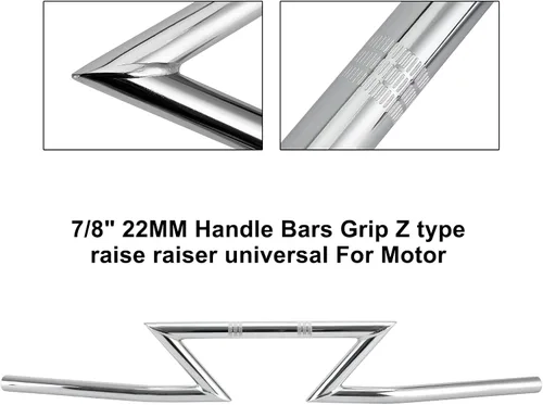 Vista 5 de Motocicleta 7/8 "0.866 in manillar, universal 7/8 "0.866 in raiser Z-Bar Z-Barx manillar negro para Harley Touring Street Glide Electra
