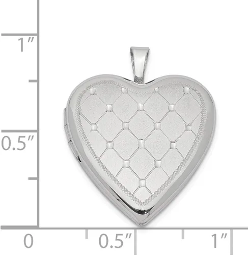 Vista 3 de 20mm Edredón diseño Corazón Locket en plata de ley