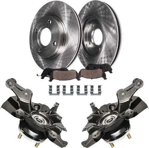 Vista 20 de Detroit Axle - Kit de freno delantero de 6 piezas para Honda CR-V 2002, 2003, 2004, rotores de freno de disco, pastillas de freno de cerámica