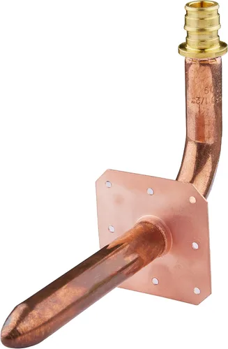Vista 2 de Paquete de 10 unidades EFIELD Pex-A Expansion F1960 Connection, codo de cobre con brida de pared, longitud de 1/2 a 6 pulgadas (STUB013) Pex-A
