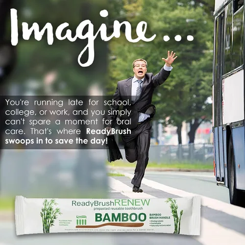 Vista 3 de ReadyBrush - Cepillos de dientes de bambú reutilizables prepegados, solución de cuidado bucal todo en uno para una sonrisa fresca y saludable