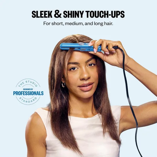 Vista 2 de BaBylissPRO Nano Titanium Mini Flat Iron Hair Straightener, 0.5" Hair Straightener Iron for Touch Ups & All Hair Types, Perfect for Travel