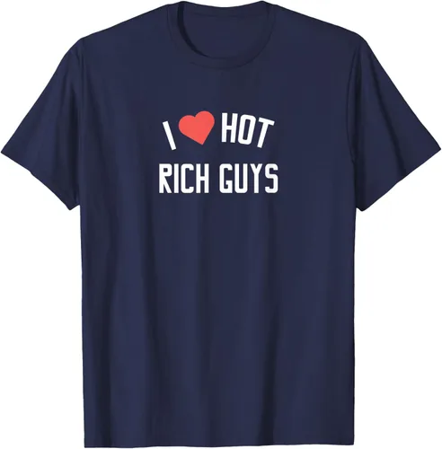 Vista 8 de RICH GUYS - Camiseta con texto en inglés "I LOVE HOT RICH GUYS