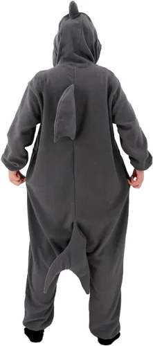 Vista 4 de Pijama mameluco de tiburón para mujer, disfraz de tiburón