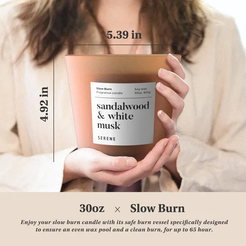 Vista 4 de Hidden Label Aroma caliente sándalo y almizcle blanco, sándalo y velas de rosa