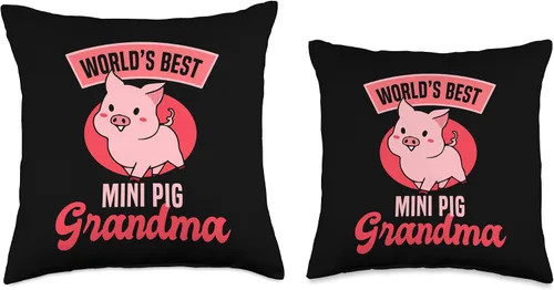 Vista 3 de World's Best Mini Pig Grandma Almohada para dueño de cerdo miniatura