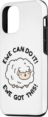 Vista 2 de iPhone 15 Ewe Can Do It Ewe Got This Funny Sheep Pun Case