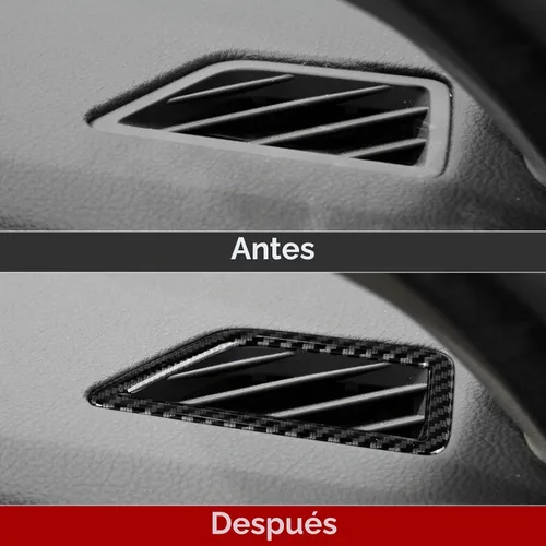 Vista 3 de 2 piezas de calcomanías para rejilla de aire del salpicadero, estilo carbono, de ABS, para ajuste en las rejillas de aire acondicionado, para BMW